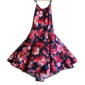 B Darlin Skirt juniors 3/4 Mermaid fit flare floral  Blue Pink Y2K 00's prom for